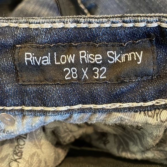 Rock & Roll Cowgirl Denim Rival Low Rise Skinny Jeans 28x32 - Picture 11 of 12